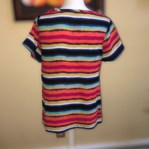 Soft Surroundings Women’s Colorful Striped Sequins Colorista Tunic Tee MP - Picture 6 of 12